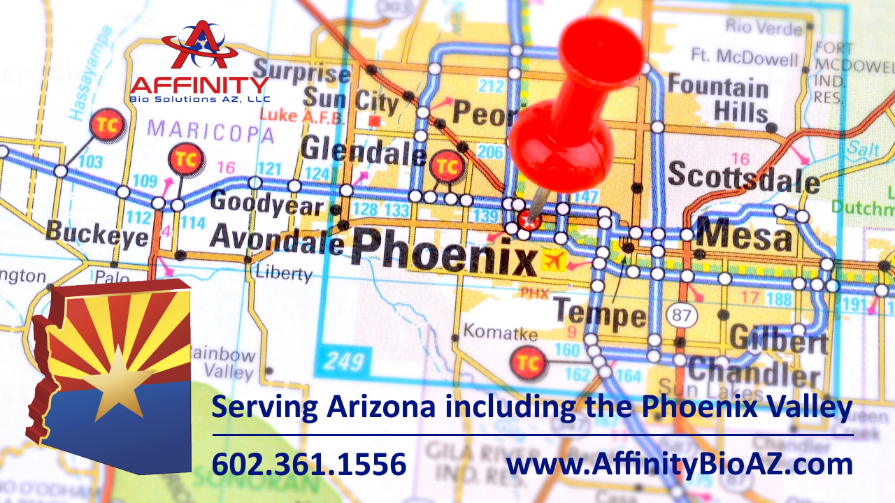 Affinity Bio Solutions Glendale Arizona Crime Scene Cleanup Phoenix Map 