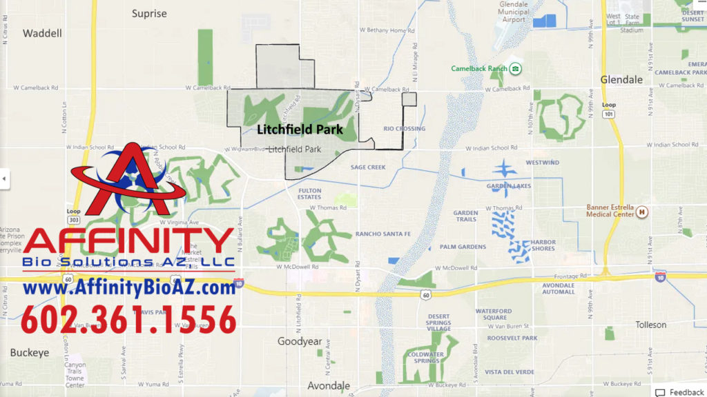 Map of Litchfield Park, Arizona in the Phoenix AZ West Valley