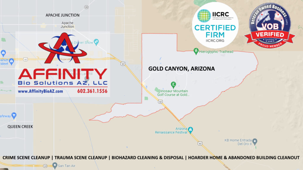 Map of Gold Canyon and Pinal County Arizona