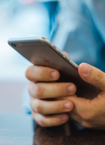 man using cell phone